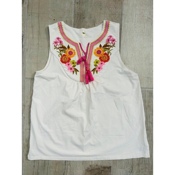 Spartina Women's Size S Faye Embroidered Tank Heywards - Picture 10 of 10